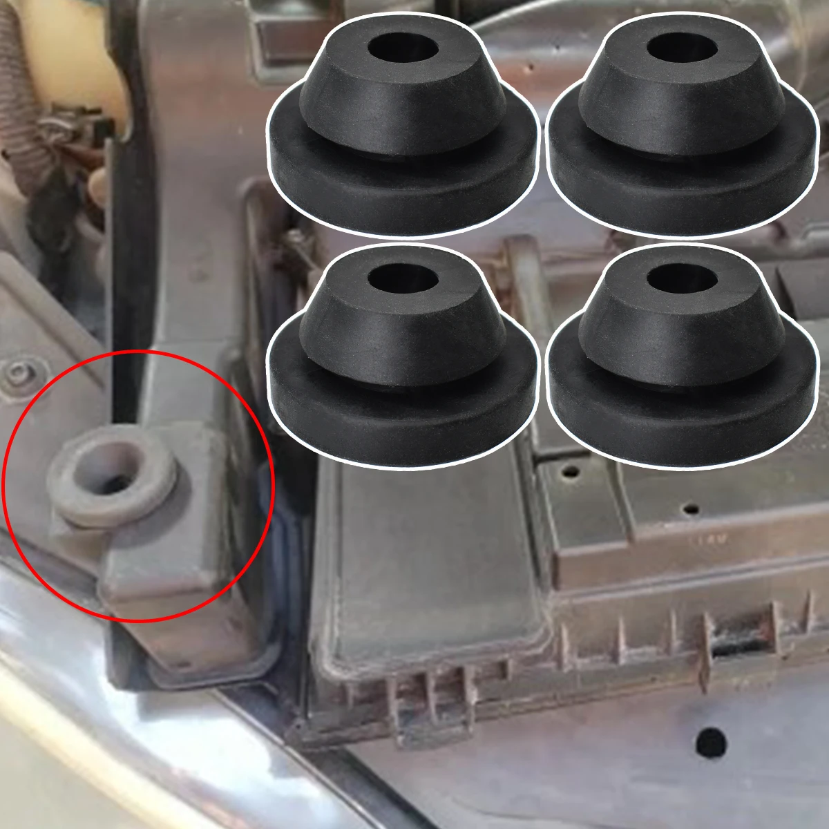 Auto Luftfilter Reiniger Puffer Gehäuse Gummi Motor Abdeckung Stop Halterung Für Audi A1 S1 A2 A3 8P A6 S6 Q3 RS3 RS6 TT VW Golf Polo Image