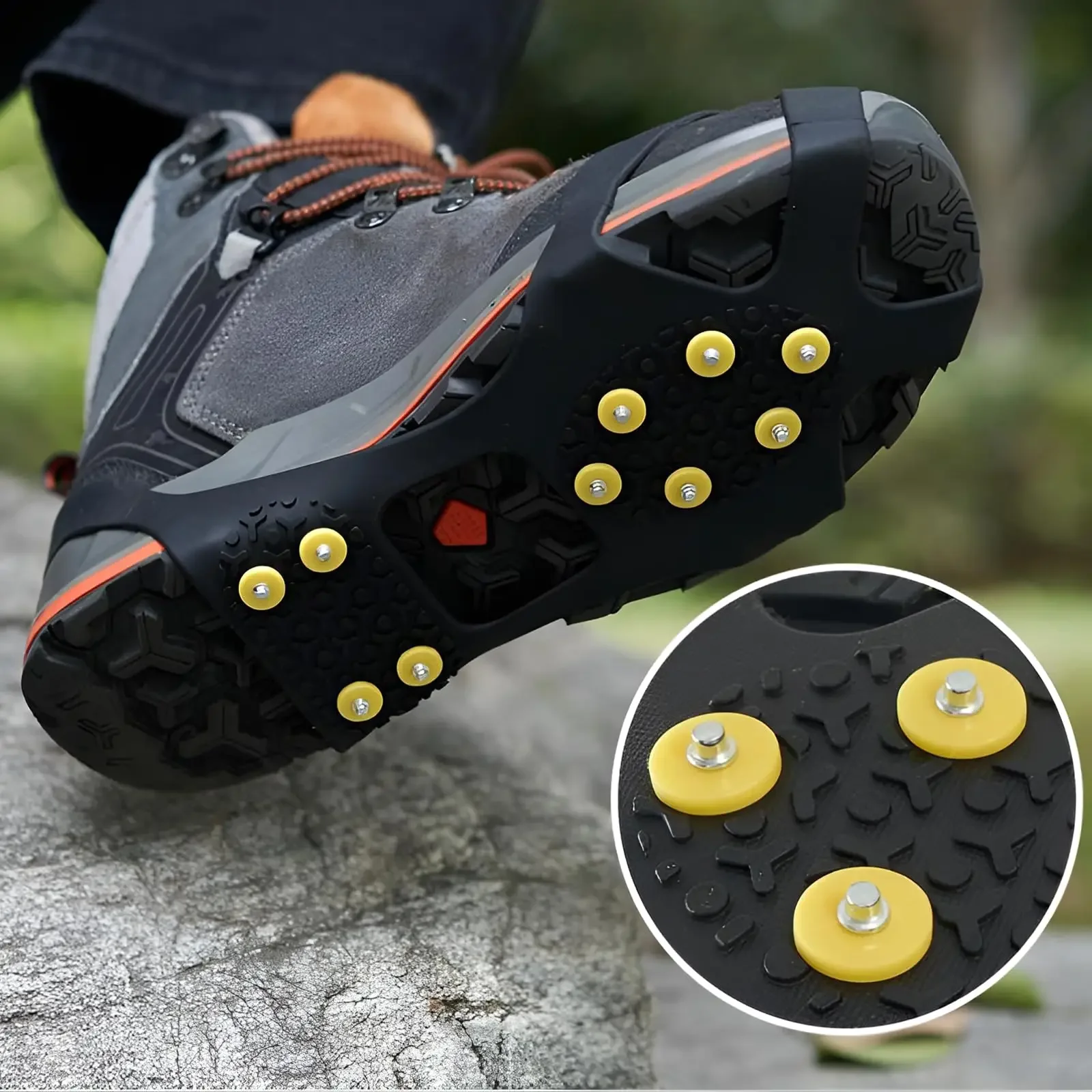 Outdoor 10 Zähne Kletter Steigeisen Anti-Rutsch-Bergsteiger Stollen Unisex Schnee klaue Schuh abdeckungen Walking Wander zubehör Spikes Image