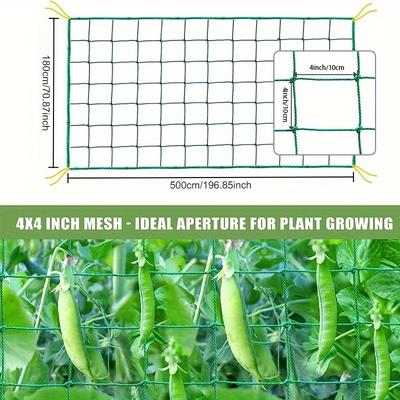 TEMU Heavy-duty Garden Trellis Netting For Climbing Plants - 18 Strand Nylon Mesh, 4x4 Inch - Ideal For , Tomatoes, Fruits & Vegetables, , Beans, Planting Net