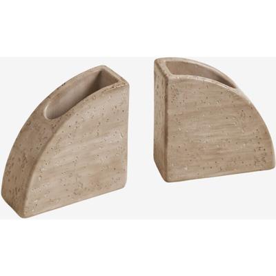 Sklum - Set mit 2 Coreby-Buchstützen aus Zement Travertine Image