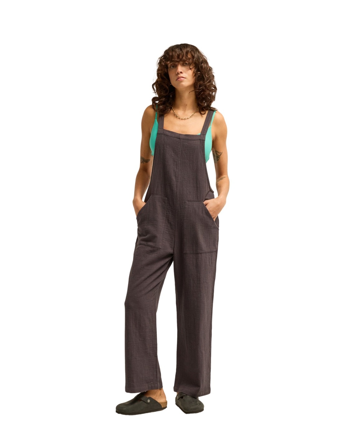 Jumpsuit BILLABONG "Pacific Time", Damen, Gr. XL, US-Größen, schwarz (schwarz sands), 100% Baumwolle, Overalls Jumpsuit