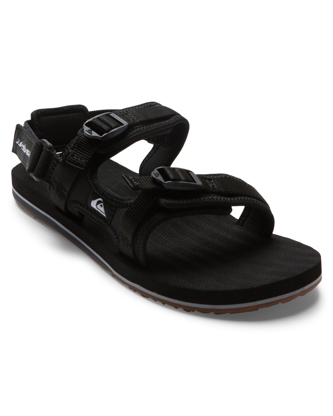 Sandale QUIKSILVER "Monkey Caged", Herren, Gr. 11 (44), schwarz (schwarz 1), Obermaterial: Textil, Außensohle: Gummi, Schuhe Sandale