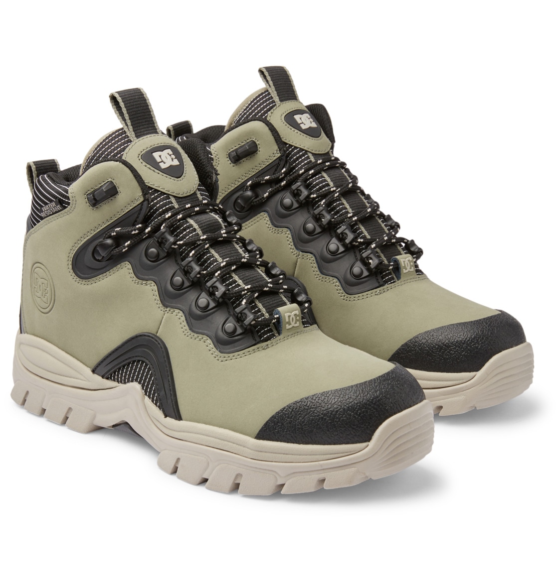 Winterboots DC SHOES "Navigator", Gr. 10 (43), grün (army, olive), Obermaterial: Leder (Kuh) / Futter: Textil / Außensohle: Gummi, Schuhe