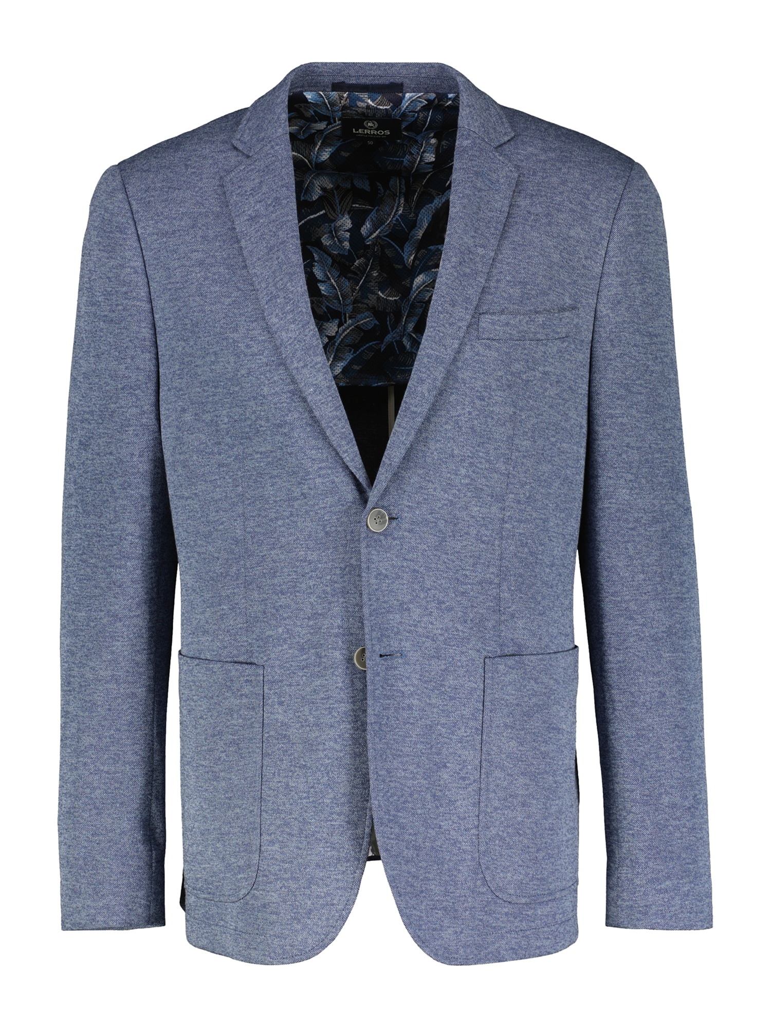 Jerseysakko LERROS "LERROS Jerseyblazer in großen Kurzgrößen", Herren, Gr. 32, blau (classic navy), 77% Polyester, 23% Viskose, Sakkos