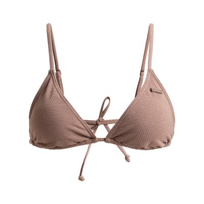 Triangel-Bikini-Top ROXY "Lasca", Damen, Gr. L, Cup B, grau (deep taupe), 78% Nylon, 9% Nylon, 7, 00% Metall, 6, 00% Elasthan, Bikini-Oberteile Image