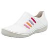 Slipper RIEKER, Damen, Gr. 38, weiß, Lederimitat, kontrastfarbene Details, casual, Schuhe, Slip-on Sneaker, Schlupfschuh, Halbschuh mit weicher Innnensohle, Topseller