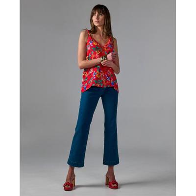 Boston Proper - Dark Wash Blue - Monterey Kick Flare Ankle Jean - 2