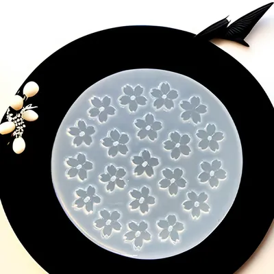 1 piece, mini flower leaf with hole, cherry blossom silicone mold, aromatherapy drip necklace,