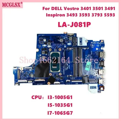 LA-J081P With i3 i5 i7-10th Gen CPU Mainboard For Dell Vostro 3401 3501 3491 Inspiron 3493 3593 3793