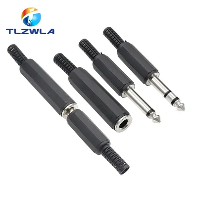 5PCS 6.3MM Mono/Stereo AUDIO jack Plug Male Connector Welding line HeadPhone Stereo 1/4" 6.35mm 6.3