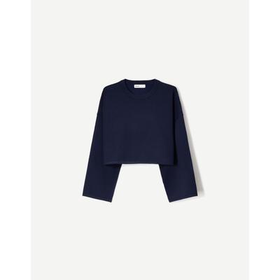 Bershka Cropped Jumper Women S Blue