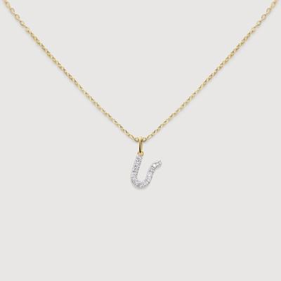 Diamond Initial U Necklace