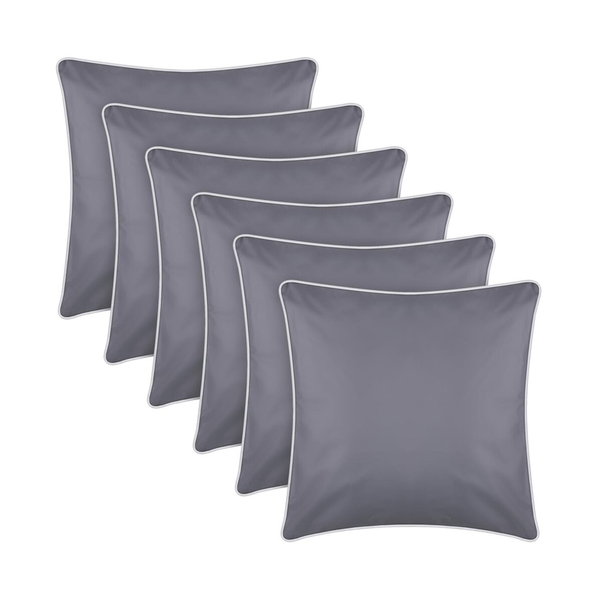 Bestlivings Outdoor Kissen mit weißer Paspel - Dunkelgrau - 6 Stück ( 6er Pack ) Image