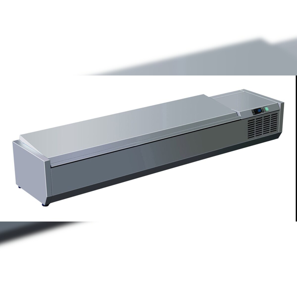 A&S polarny Gastro Edelstahl Kühlaufsatz Aufsatzkühlvitrine Pizzakühlaufsatz 5 x 1/4 GN mit Edelstahldeckel Image