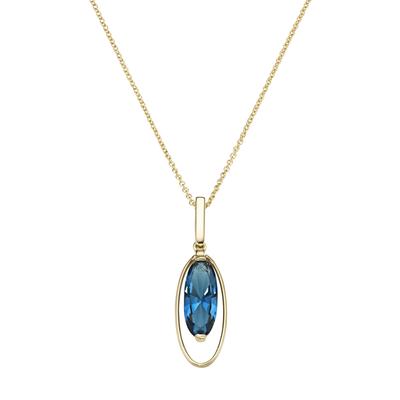 Kette mit Anhänger LUIGI MERANO "Anhänger mit Blautopas, Gold 375", blau, Halsketten, Damen, 45cm, Gelbgold 375