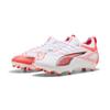 Fußballschuh PUMA "ULTRA 5 MATCH FG/AG Fußballschuhe Jugendliche", Kinder, Gr. 33, weiß schwarz glowing rot, Obermaterial: Textil, Synthetik; Futter: Textil, Synthetik; Innensohle: Textil; Laufsohle: Synthetik, Schuhe