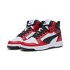 Sneaker PUMA "Rebound V6 Mid Sneakers Jugendliche", Kinder, Gr. 36, rot (weiß schwarz for all time rot), Obermaterial: Synthetik; Futter: Textil; Innensohle: Textil; Laufsohle: Gummi, Schuhe