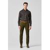 Chinos MEYER "Bonn", Herren, Gr. 26, Normalgrößen, grün (oliv), 98% Baumwolle;2% Elasthan, unifarben, regular fit lang, Hosen, Super-Stretch Winter Twill