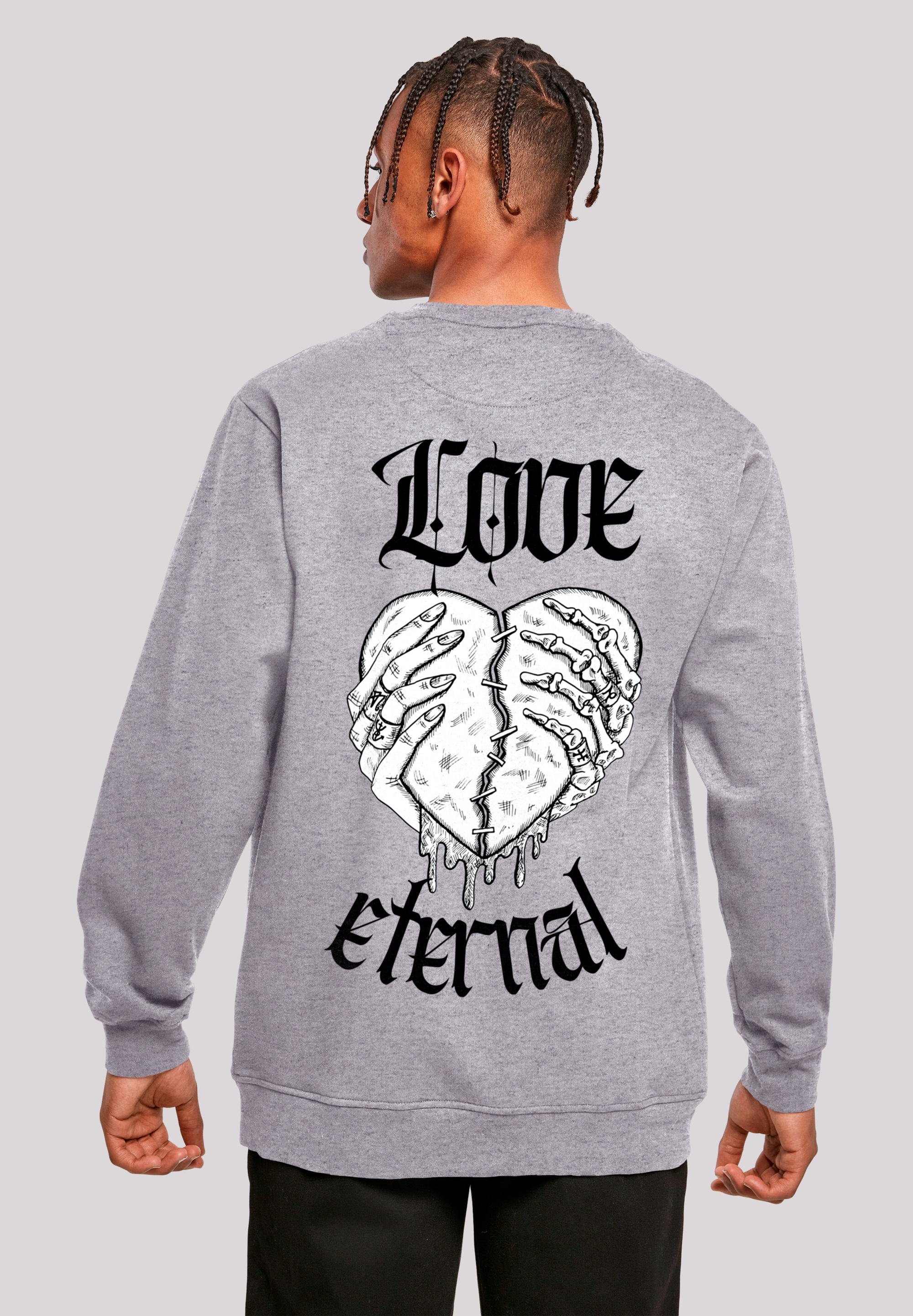 Sweatshirt F4NT4STIC "Valentines Streetwear", Herren, Gr. 5XL, grau (erdgrau), Obermaterial: 50% Baumwolle, 50% Polyester, regular fit, Rundhals, ohne Bündchen, Sweatshirts Sweatshirt, Premium Y2K Streetwear