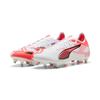 Fußballschuh PUMA "ULTRA 5 MATCH MxSG Fußballschuhe Erwachsene", Gr. 46, weiß schwarz glowing rot, Obermaterial: Textil, Synthetik; Futter: Textil, Synthetik; Innensohle: Textil; Laufsohle: Synthetik, Schuhe