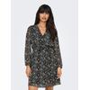 Druckkleid ONLY "ONLCERA 3/4 SHORT DRESS WVN NOOS", Damen, Gr. L (40), N-Gr, schwarz (schwarz aop:shana grafic), Jersey, Obermaterial: 100% Polyester, bedruckt, modisch, regular fit kniefrei, V-Ausschnitt, 3/4-Ärmel elastischer Bund, Kleider,...
