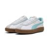Sneaker PUMA "PUMA Club Klassika Sneakers Damen", Gr. 40.5, weiß safe lake feather gray blau, Obermaterial: Textil, Kuhleder, Synthetik; Futter: Textil, Synthetik; Innensohle: Textil; Laufsohle: Gummi, Schuhe