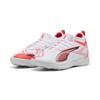 Fußballschuh PUMA "ULTRA 5 MATCH TT Mid Fußballschuhe Jugendliche", Kinder, Gr. 34, weiß schwarz glowing rot, Obermaterial: Textil, Synthetik; Futter: Textil, Synthetik; Innensohle: Textil; Laufsohle: Gummi, Schuhe
