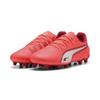 Fußballschuh PUMA "KING MATCH FG/AG Fußballschuhe Jugendliche", Kinder, Gr. 33, glowing rot weiß fire, Obermaterial: Textil, Synthetik; Futter: Textil; Innensohle: Textil; Laufsohle: Synthetik, Schuhe