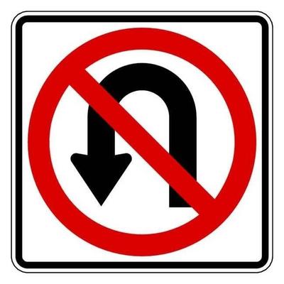 Lyle No U-Turn Traffic Sign,24" x 24" R3-4-24HA - 1 Each - Multi