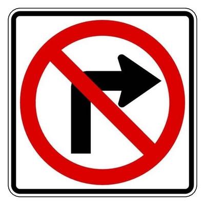 Lyle No Right Turn Traffic Sign,24