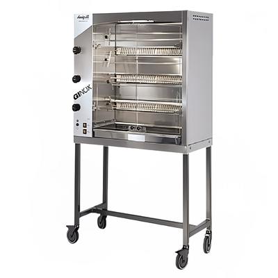 Doregrill MAG40/4SGAS LP MAG S Series Gas 4 Spit Rotisserie w/ 16 Bird Capacity, Liquid Propane, Silver, Gas Type: LP, 208 V