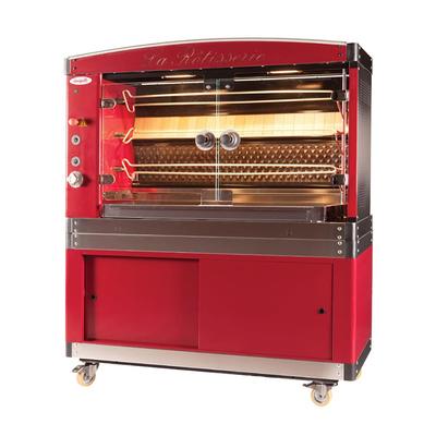 Doregrill MAGFLAM58/3 NG MAGFLAM Series Gas 3 Spit Rotisserie w/ 21 Bird Capacity, Natural Gas, Black, Gas Type: NG, 208 V