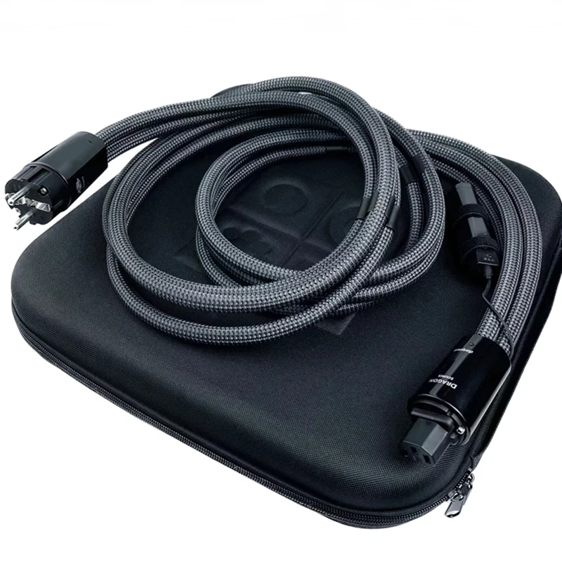 Hi-End Dragon Source Low Current C13 C19 AC-Stromkabel PSS Silber HiFi Audio Netzkabel US & EU Schuko-Stecker Image