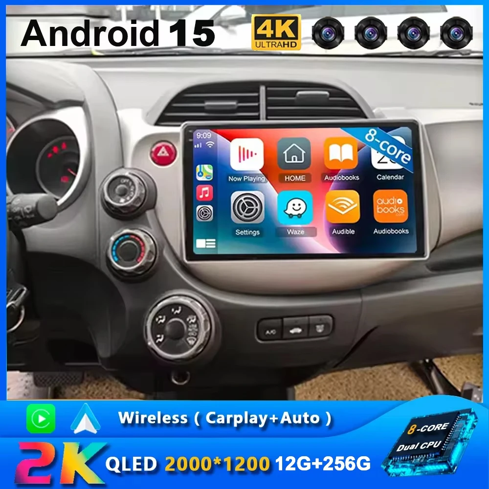 10 "Radio Stereo Per Auto Per Honda Fit Jazz 2007 - 2014 2din Android 15 Carplay Multimidia Lettore Video di Navigazione GPS unità principale