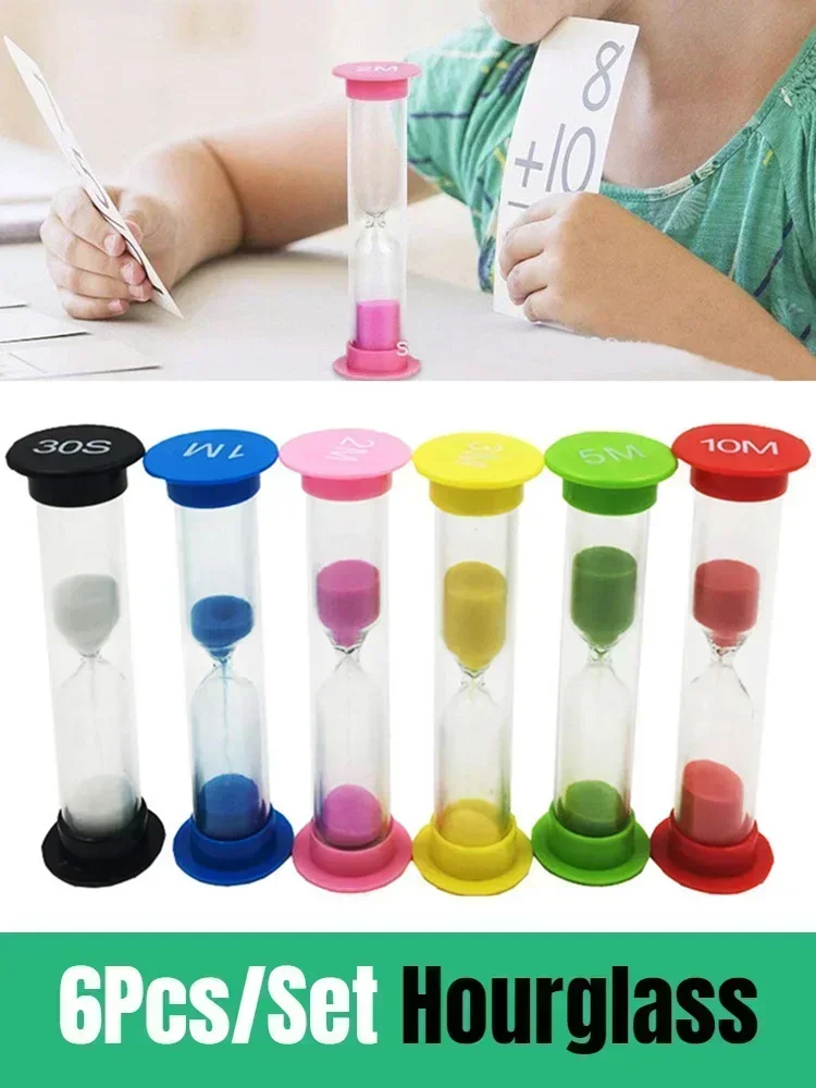 6 pezzi/set orologio con sabbia clessidra 30S 1 2 3 5 10 minuti ornamenti casa regalo per bambini decorazione timer orologi decorazione giardino
