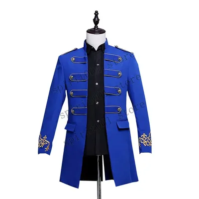 Mittelalterliche Männer Militär Blazer Party Uniformen Vestido Ritter Prinz Punk Retro Jacken Renaissance Gothic Mäntel Edle Image