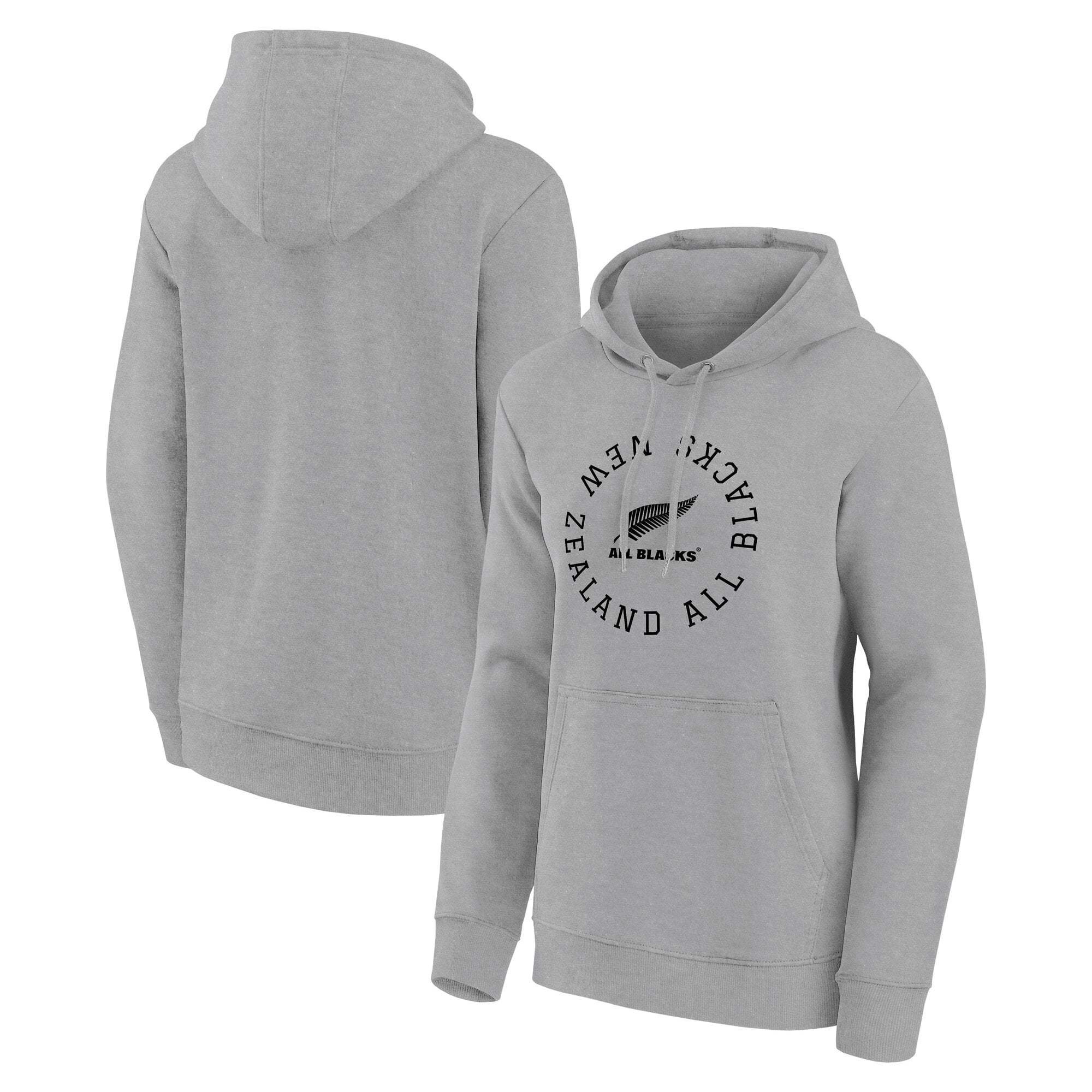 All Blacks Loop-Kapuzenpullover mit Logo-Grafik – Sportgrau – Damen