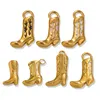 3PCS umweltfreundlich recycelbar Edelstahl Gold Schuh Stiefel Anhänger DIYCharm Schmuck Stecker