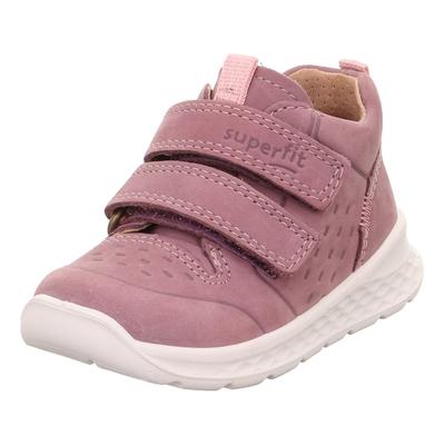 Klettschuh SUPERFIT "BREEZE WMS: mittel", Kinder, Gr. 24, lila (flieder), Nubukleder, casual, Schuhe, Sneaker mit halbho