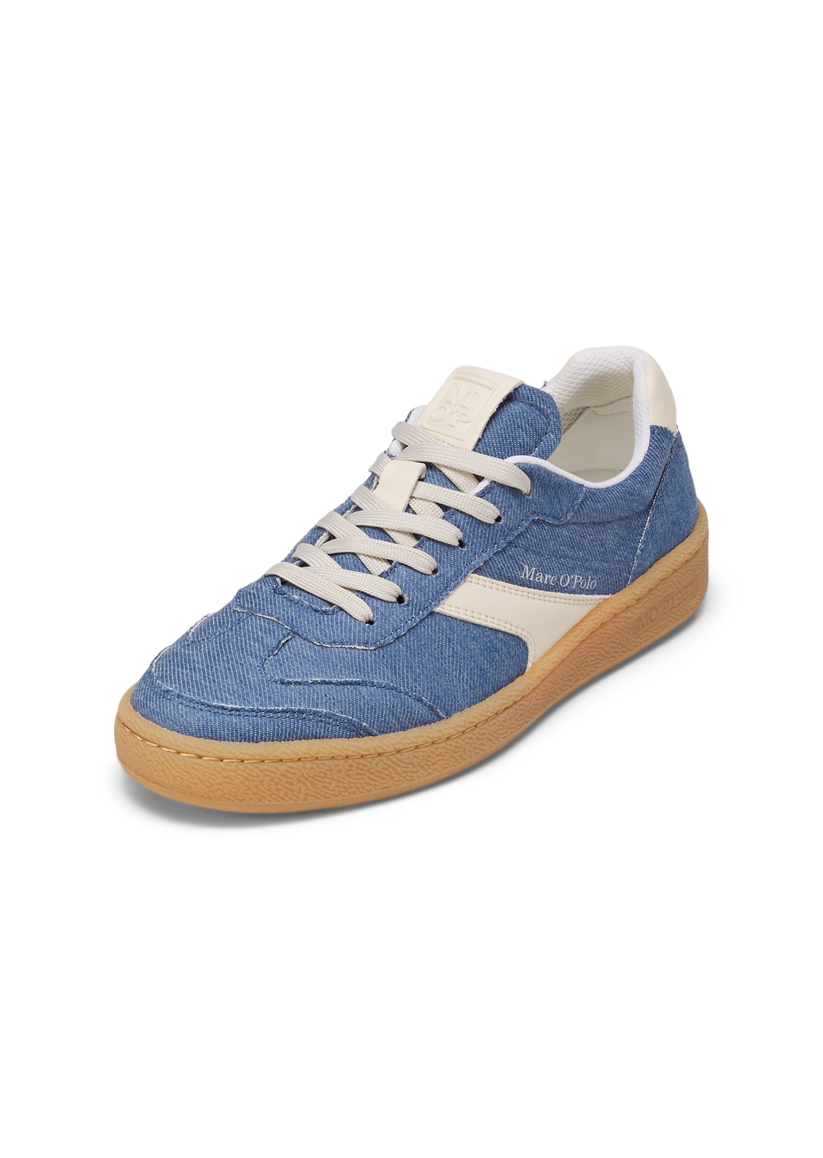 Sneaker MARC O'POLO "aus Denim", Damen, Gr. 39, denim, natural cotton, Obermaterial: 100% Baumwolle, unifarben, Schuhe Sneaker