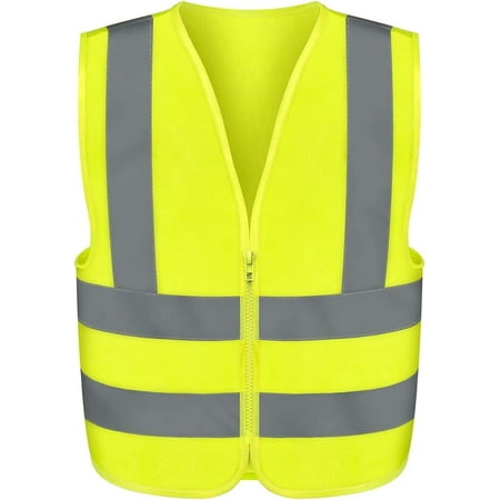 NEIKO 54084A Safety Vest Size 4XL for Adults 2 Pockets High Visibility Vest Reflective Strips Neon Yellow Vest Zipper Front Reflective Vest For Men & Women Work Vest Security Vest & Hi Vis