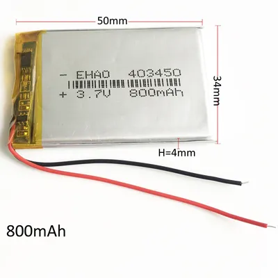 3.7V 800mAh Lithium Polymer LiPo Rechargeable Battery Cells 403450 For Mp3 DVD PAD Camera Recorder