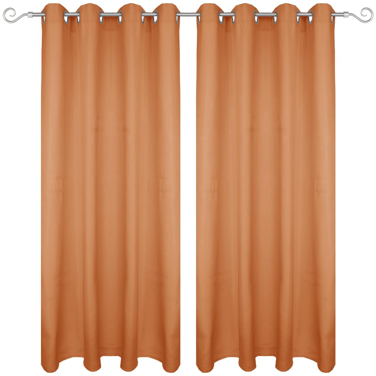 Bestgoodies Dekoschal Ellen Ösen Blickdicht 2er Pack - 140x245 cm Hellbraun Image