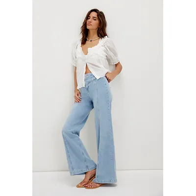 We The Free Libre Wide-Leg Jeans at Free People in Palermo, Size: 32