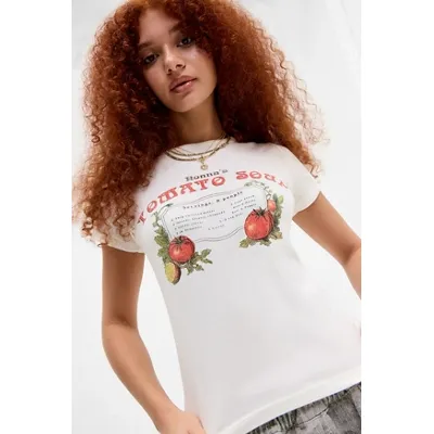 UO Tomato Soup Baby T-Shirt - White S at Urban Outfitters
