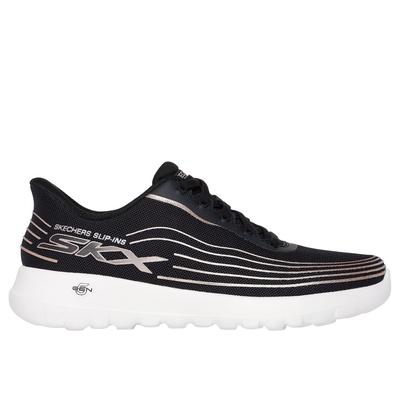 Skechers Women's Slip-ins: GO WALK Joy - Pandora Sneaker | Size 10.0 | Black/Rose Gold | Textile/Synthetic | Vegan | Machine Washable