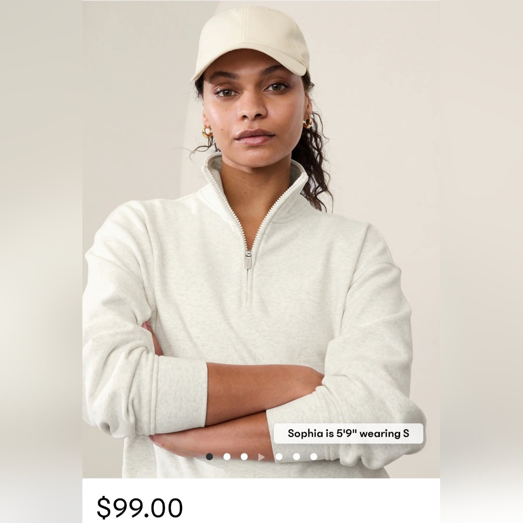 Athleta Tops | Hpalthleta Forever Fleece 1/4 Zip Sweatshirt Women's Size Medium Petite Fog | Color: Gray | Size: Mp