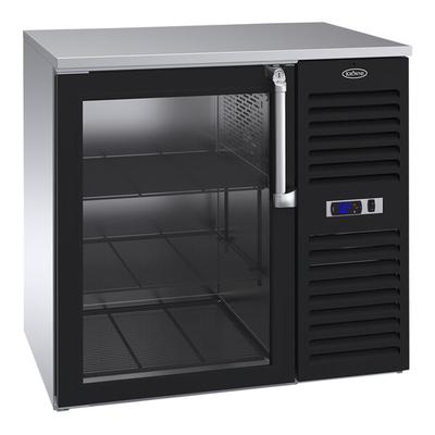 Krowne BS36R-GSS-R 36" Black Glass Door Back Bar Refrigerator with Stainless Steel Top and Right Side Compressor