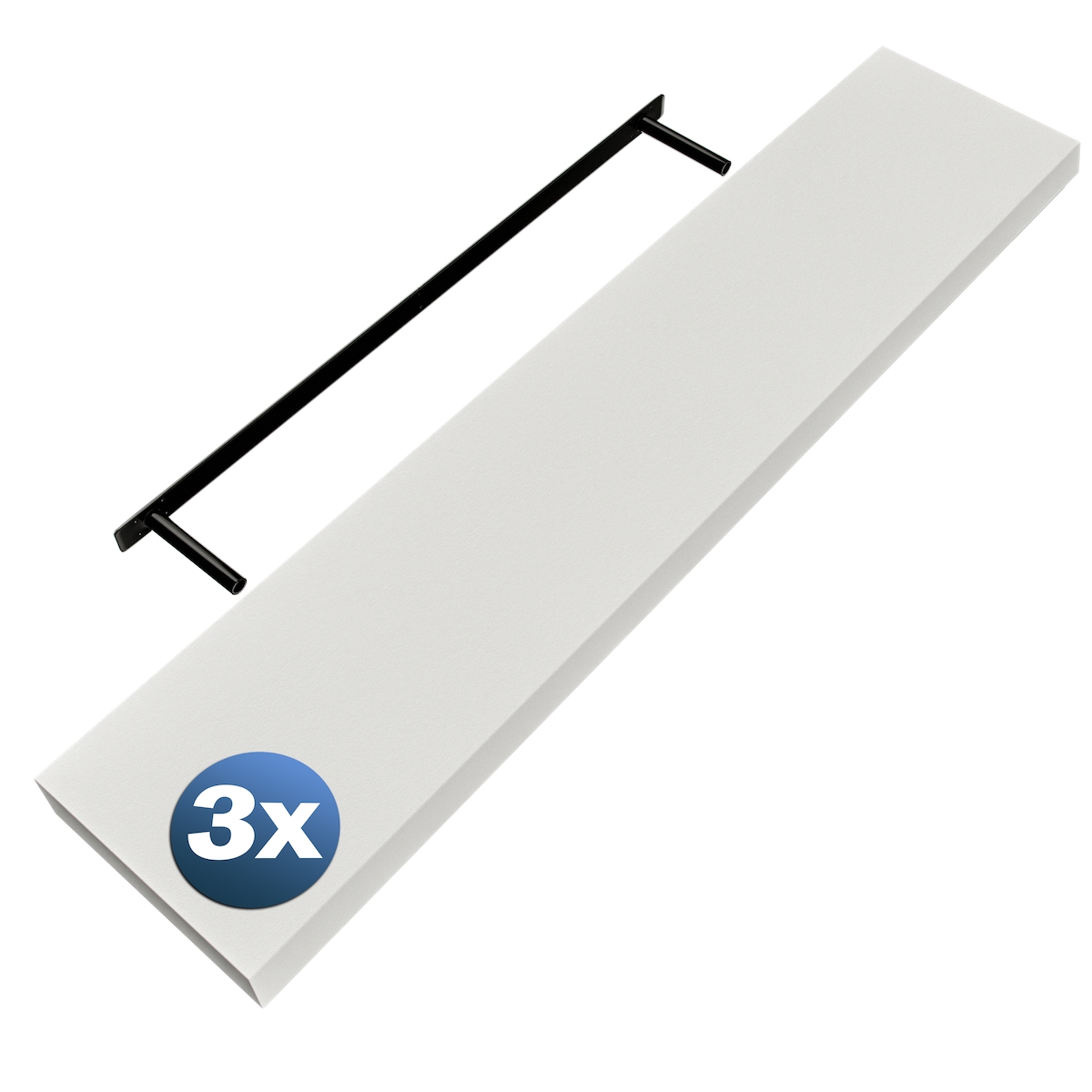 CASARIA® 3x Wandregal 110cm Holz Matt Weiß Regal Image