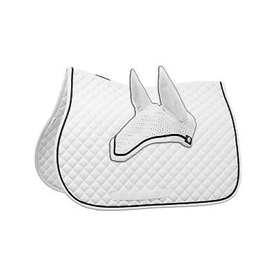 Equinavia Voss All Purpose Saddle Pad & Bonnet Set, White/Black, Horse